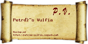 Petrás Vulfia névjegykártya